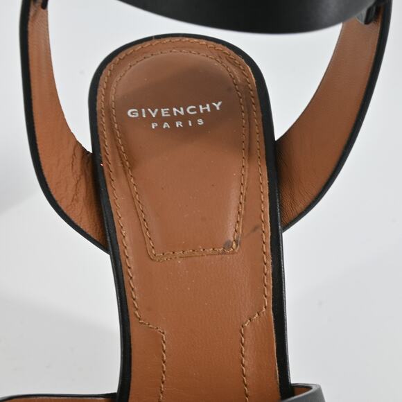 GIVENCHY Black Studded Leather Wooded Platforms Size 37 - Picture 12 of 16